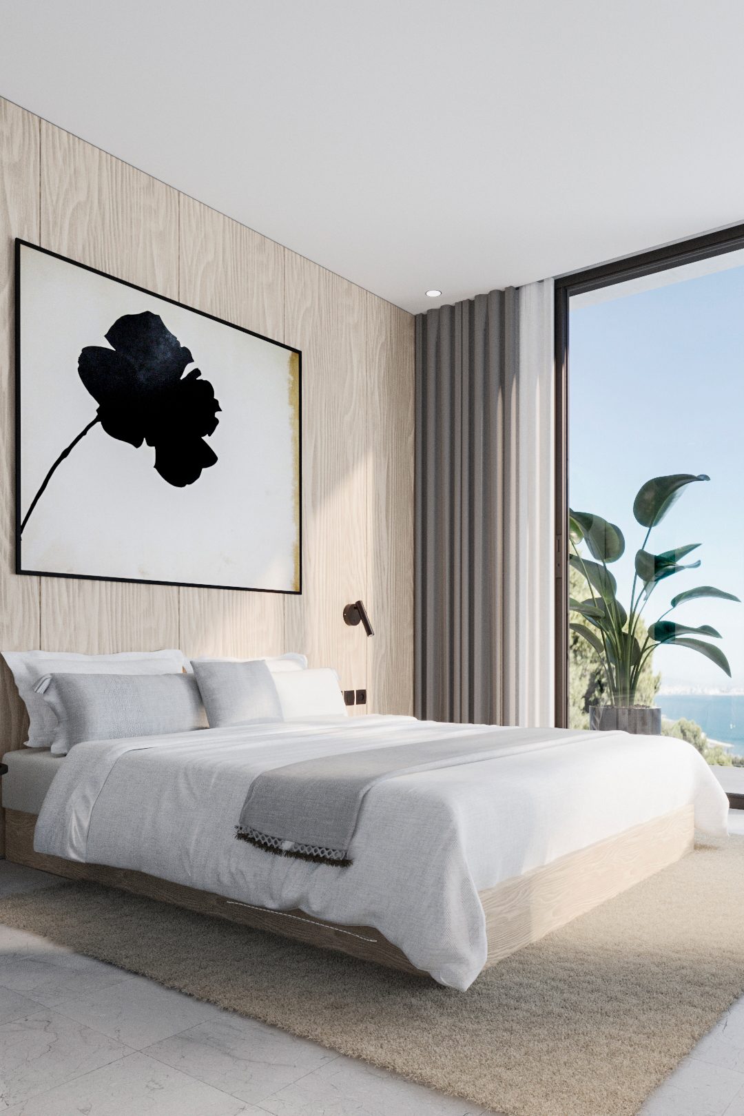 Zona de estar, luz rasante de mediodía.